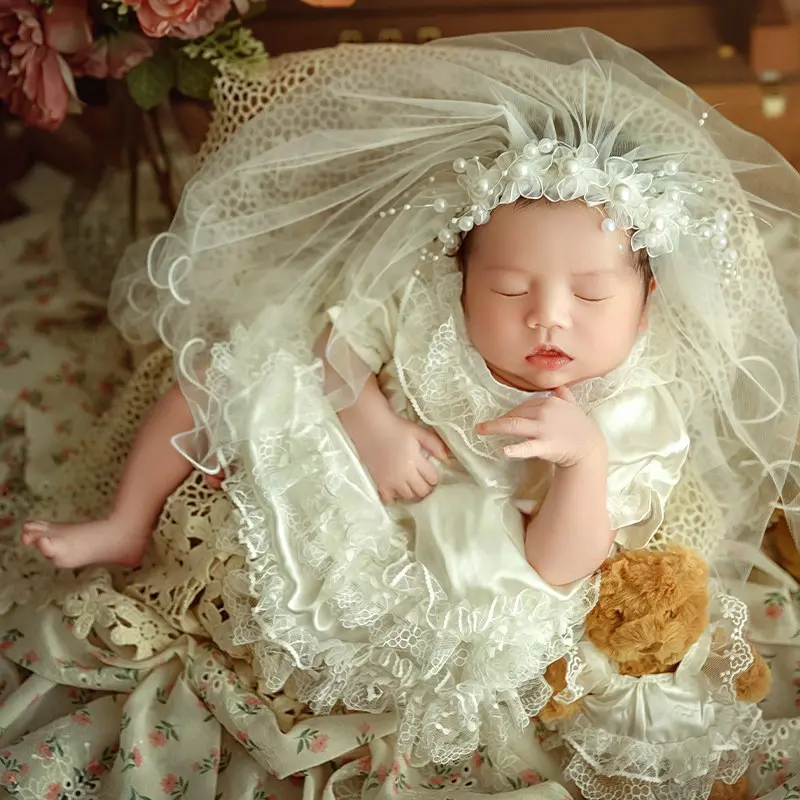 Vintage Wedding Girl Boy Theme Set - Newborn Photography Props - Image 4